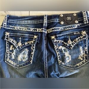 Miss Me Blue Embellished Women's Jeans size 30 rare bling bling so cute on